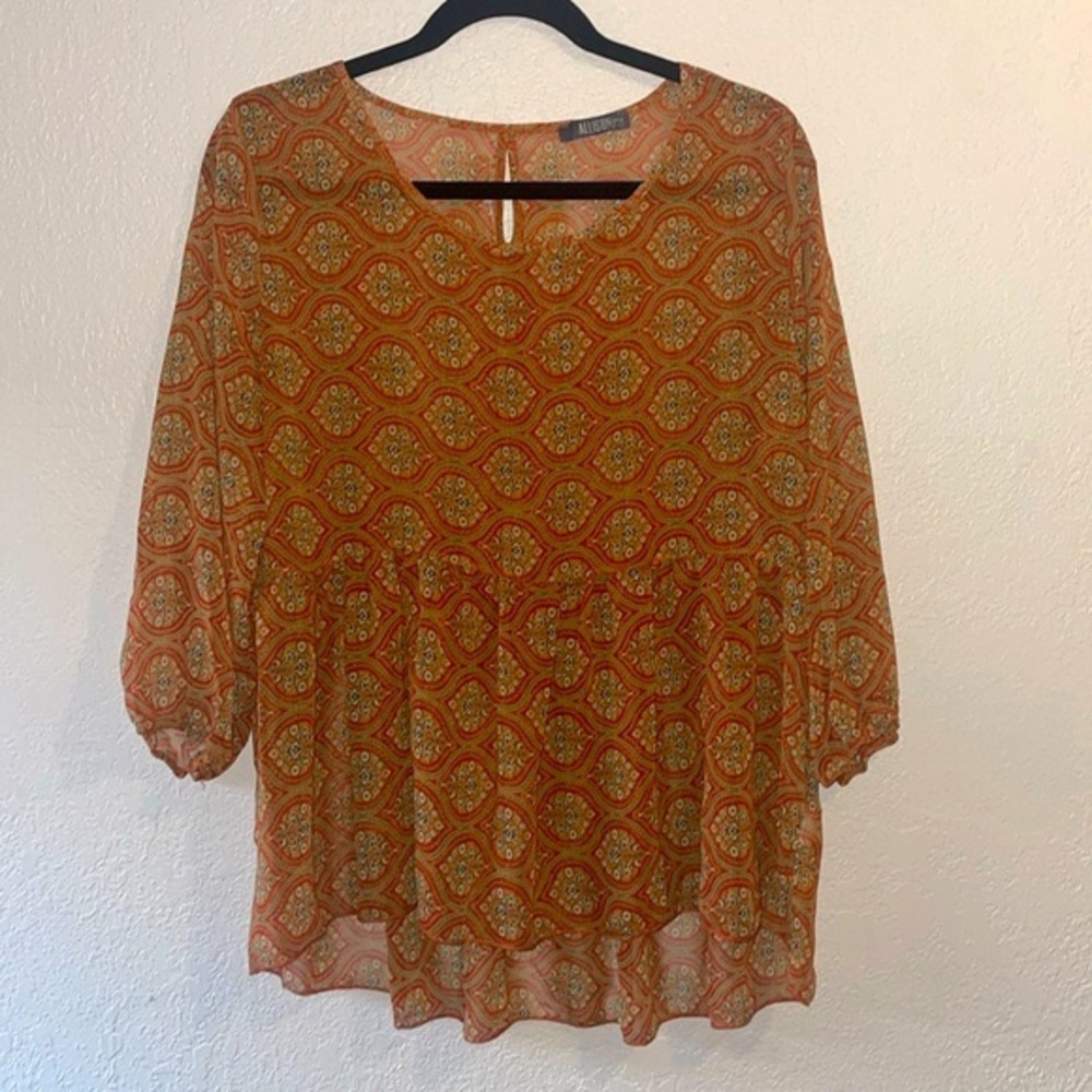 Allison Joy sheer print top